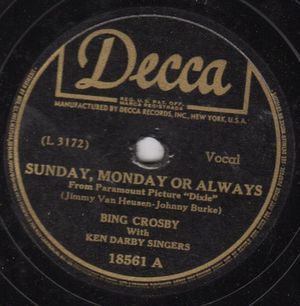 Sunday, Monday or Always (from Paramount picture “Dixie”) / If You Please (from Paramount picture “Dixie”) (Single)