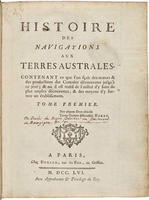 Histoire des navigations aux Terres Australes