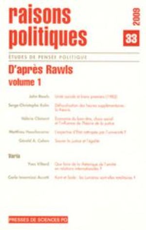 D'Après Rawls, volume 1