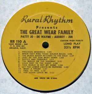 Rural Rhythm Presents The Great Wear Family