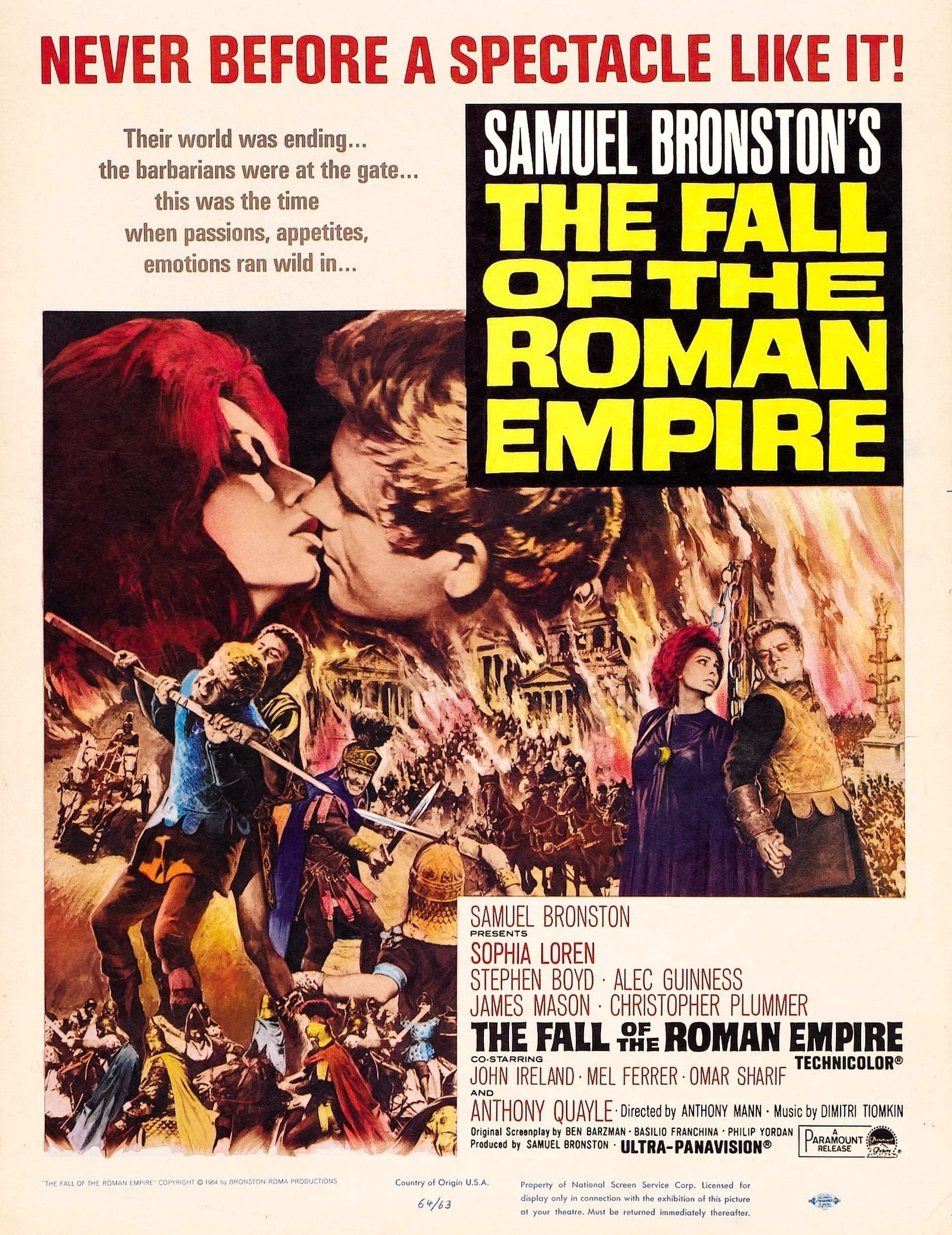 La Chute De L Empire Romain Film Affiches, posters et images de La Chute de l'empire romain (1964)