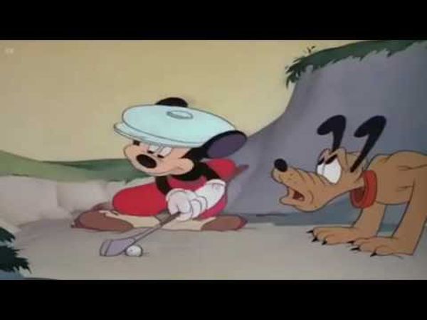 Mickey et Pluto golfeurs