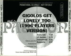 Gigolos Get Lonely Too (1996 Players Version) (Single)