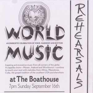 World Music: At The Boathouse: Rehearsals