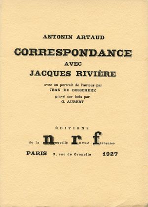 Correspondance avec Jacques Rivière