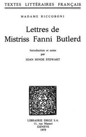 Lettres de Mistriss Fanni Butlerd