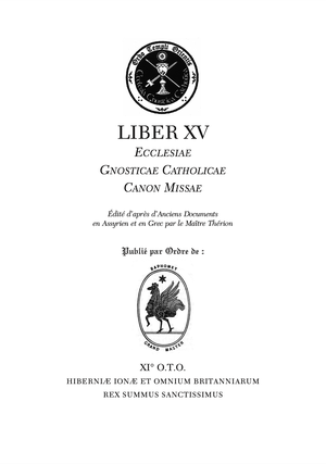 Liber XV - Eglise Gnostique