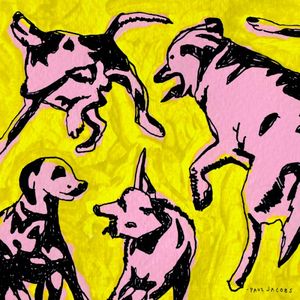 Pink Dogs On The Green Grass