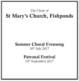 Summer Choral Evensong 2017 (Live)