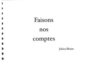 Faisons nos comptes