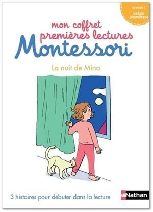 Mon coffret premières lectures Montessori : La nuit de Mina : 3 histoires pour débuter dans la lecture, niveau 1, lecture phonét