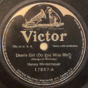 Dearie Girl (Do You Miss Me?) / That's the Song of Songs for Me (Single)