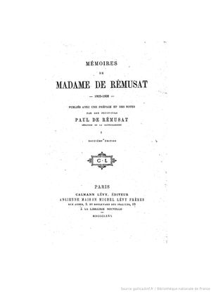 Mémoires de Madame de Rémusat