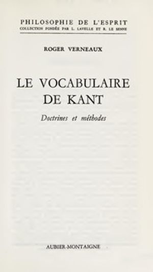 Le Vocabulaire de Kant