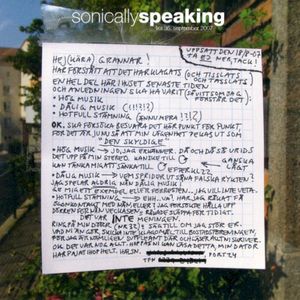 Sonically Speaking, Volume 36: September 2007