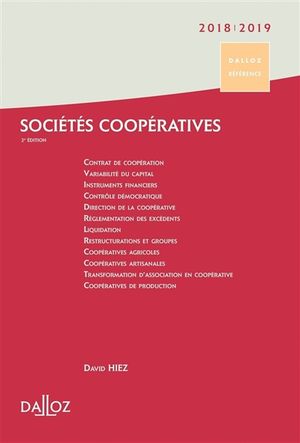 Sociétés coopératives 2018-2019 : création, organisation, fonctionnement