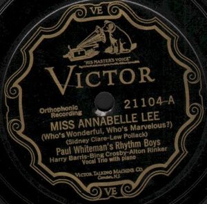 Miss Annabelle Lee (Who’s Wonderful, Who’s Marvelous?) / Everybody Loves My Girl (Single)