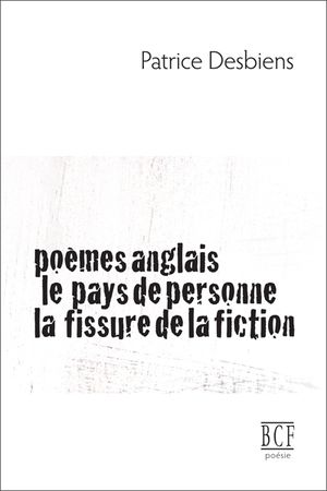 Poèmes anglais. Le pays de personne. La fissure de la fiction