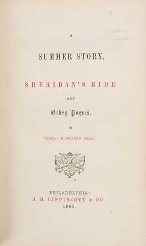 A Summer Story, Sheridan's Ride and Other Poems