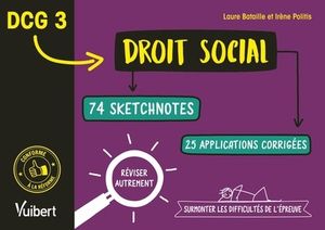 DCG 3 droit social : 74 sketchnotes, 25 applications corrigées