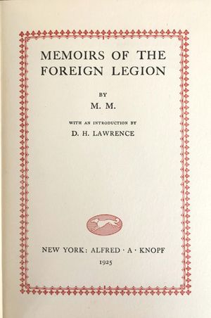 Memoirs of the Foreign Legion