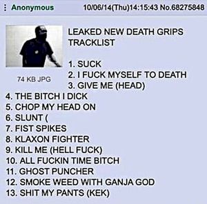 NEW LEAKED DEATH GRIPS TRACKLIST 2014