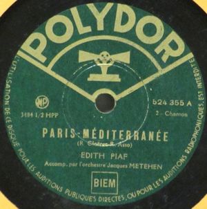 Paris‐Méditerranée / Un jeune homme chantait (Single)