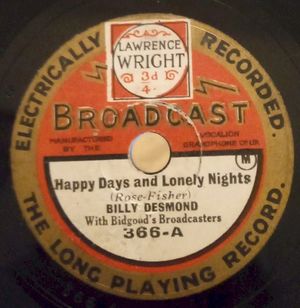 Happy Days and Lonely Nights / A Dicky Bird Told Me So (Single)