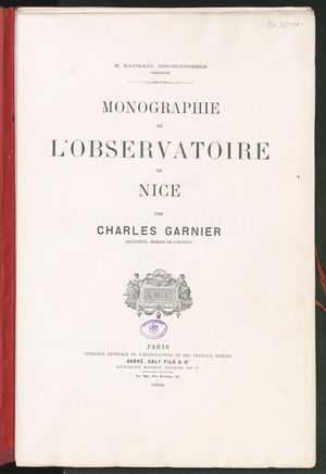 Monographie de l'Observatoire de Nice