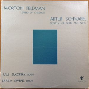 Feldman: Spring of Chosroes / Schnabel: Sonata for Violin and Piano