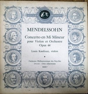 Concerto en Mi Mineur pour Violon et Orchestre Opus 64: 3me Mouvement : Allegro Molto Vivace