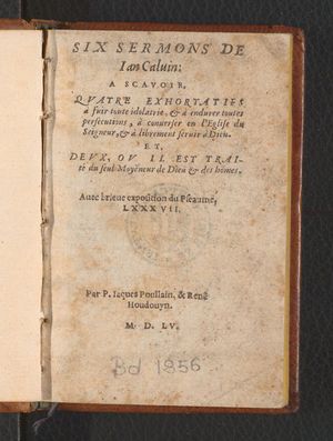 Six sermons de Jan Calvin