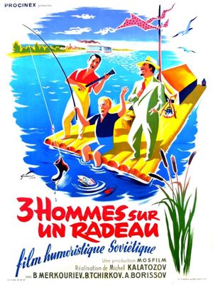 Trois hommes sur un radeau