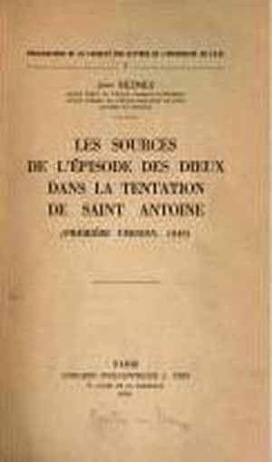 Les Sources de l'épisode des dieux dans la tentation de Saint Antoine