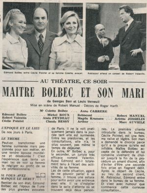 Maître Bolbec et son mari