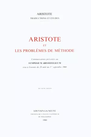 Aristote et les problèmes de méthode