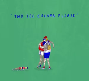 Two ice creams please