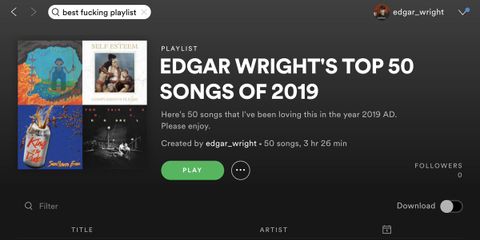 EDGAR WRIGHT'S TOP 50 SONGS OF 2019