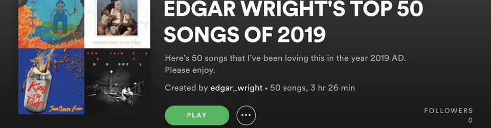 Cover EDGAR WRIGHT'S TOP 50 SONGS OF 2019