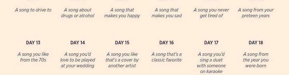 Cover 31 days song challenge