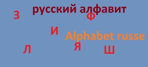 Affiches avec des lettres transformées pour imiter l'alphabet cyrillique