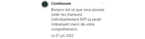 Non, je ne fais pas que noter les morceaux...