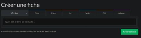 Fiches créées sur SensCritique